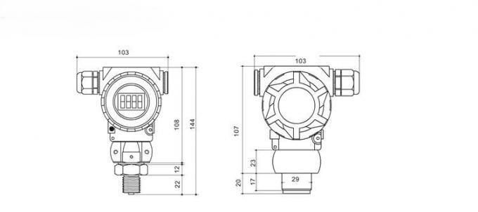 China Hersteller 2088 Gehäuse Anzeige 4-20mA RS485 HART Smart Diffused Silizium Drucktransmitter 2