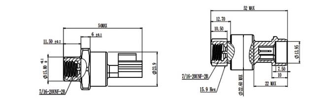 RPT233S 0~20MPa Packard Yazaki 1%FS Keramikdrucksensor für das HAVC-System 2