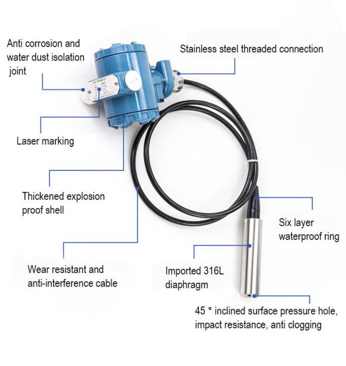 Hochgenaue Wasserstandssonde Hydrostatische Tauchgeräte 0-5V Flüssigwasserstandssensoren 1